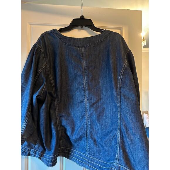 Cato Jacket Ladies 26/28W Denim 3/4 Sleeve Light Weight - Picture 11 of 15